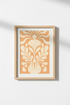 Boho Floral Wall Art | Peachy Retro Palette, Living Space Decor | Poster