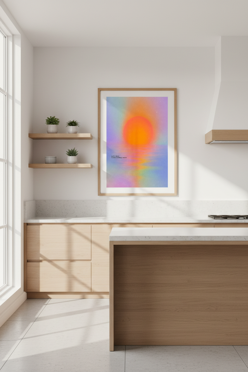 Aura Gradient Wall Art Print | Sunset Pastel Decor | Spiritual Sun Quote Poster