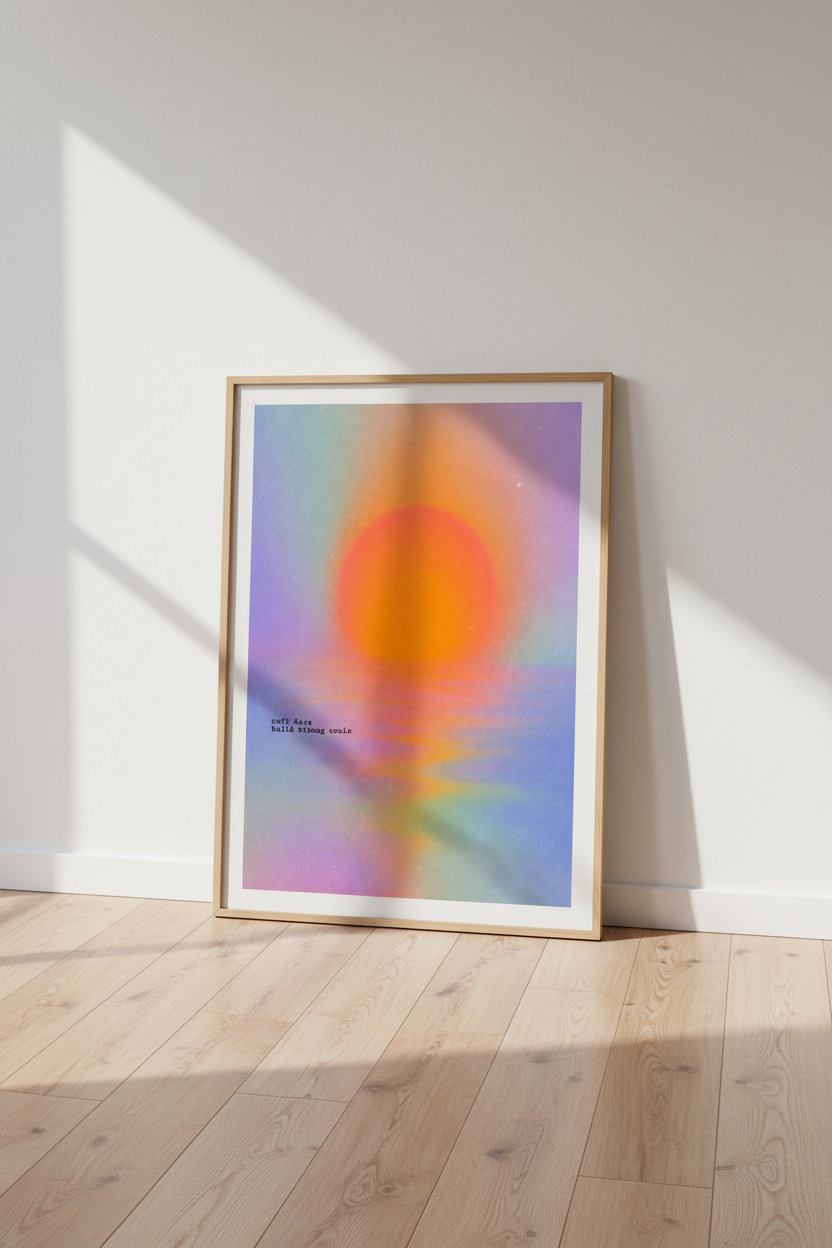 Aura Gradient Wall Art Print | Sunset Pastel Decor | Spiritual Sun Quote Poster
