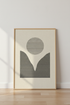 Abstract Geometric Mountain Wall Art | Neutral Beige Poster | Modern Living Room Decor