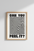Surreal Face Optical Illusion Wall Art Print | Wavy Black & White Modern Poster Decor