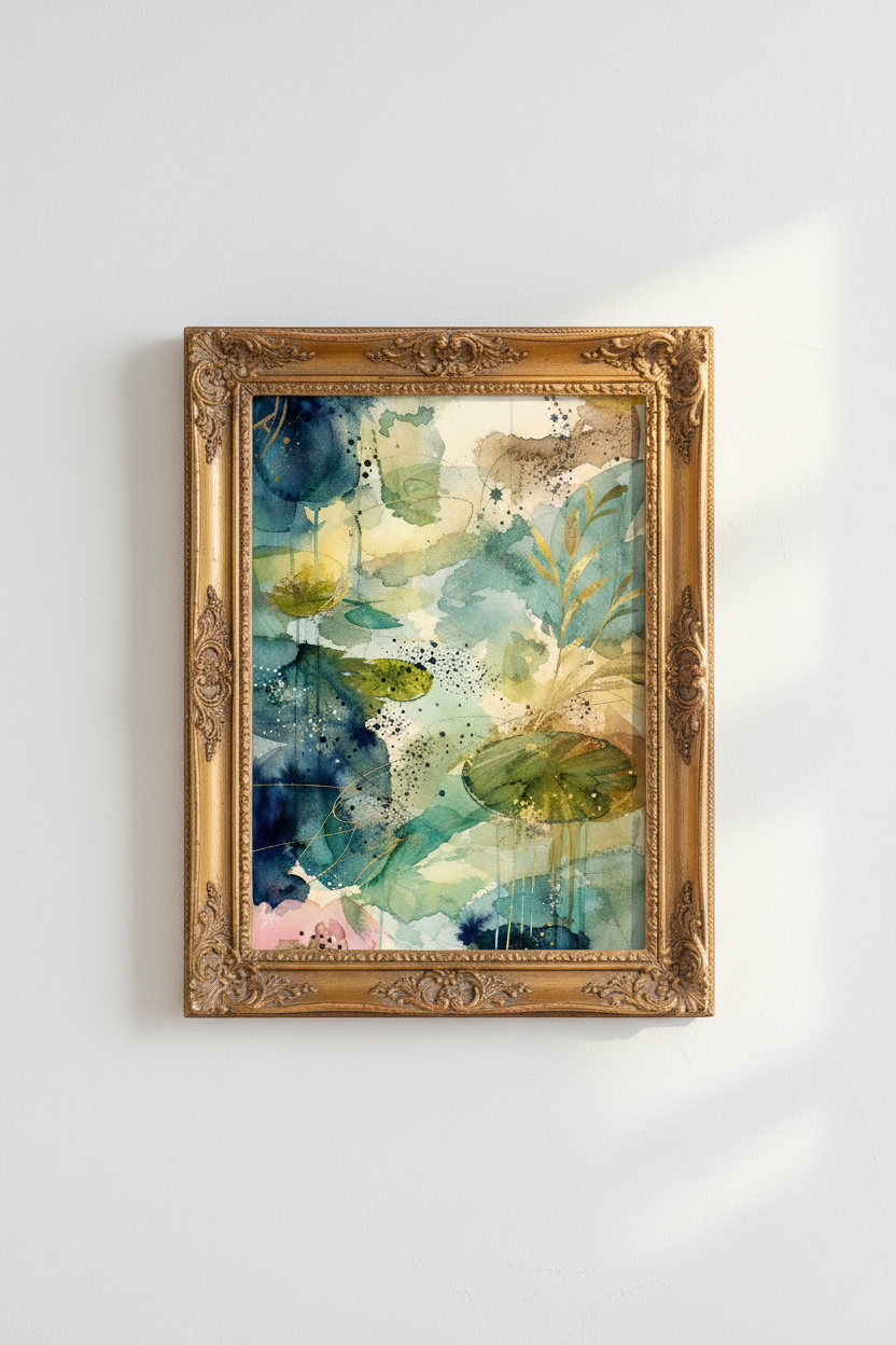 Watercolor Poster Floral Wall Art Print | Living Room Decor | Serene Poster