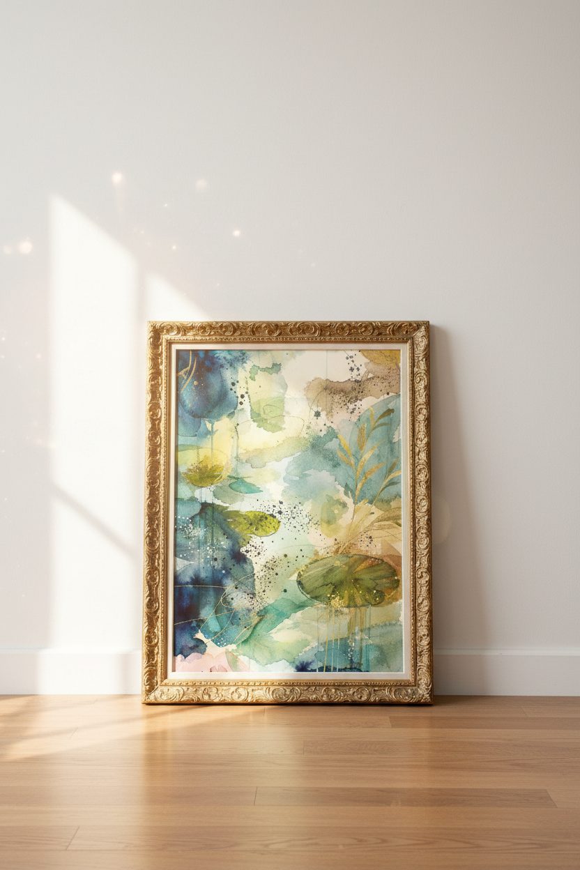 Watercolor Poster Floral Wall Art Print | Living Room Decor | Serene Poster