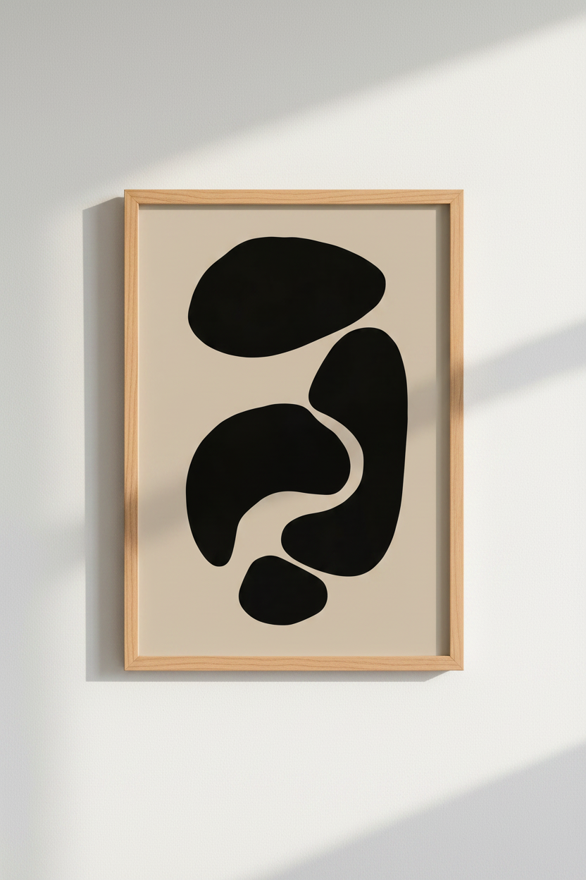 Minimalist Abstract Wall Art Print | Living Room Decor | Beige Calm Poster