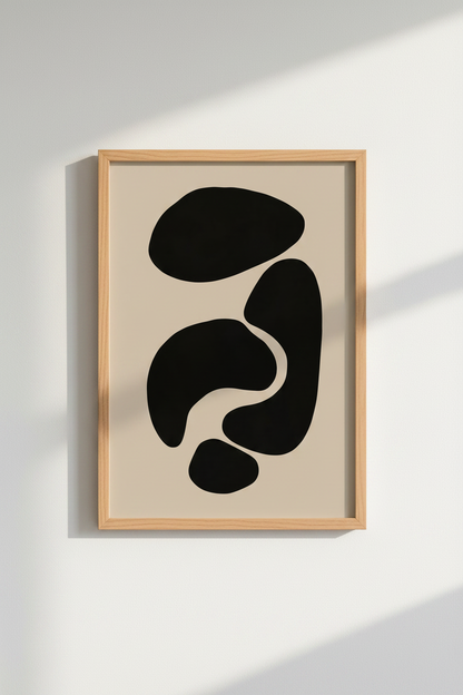 Minimalist Abstract Wall Art Print | Living Room Decor | Beige Calm Poster