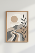 Abstract Landscape Boho Wall Art | Earthy Neutral Tones, Living Room Decor Poster
