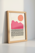 Capri Italy Abstract Landscape Print | Pink & Orange Modern Decor | Travel Poster