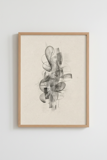 Abstract Wall Art | Monochrome Tones, Living Room Decor