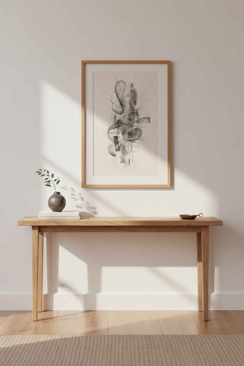 Abstract Wall Art | Monochrome Tones, Living Room Decor