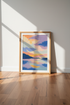 Abstract Sunset Landscape Art | Pastel Purple & Gold Decor, Living Room Poster