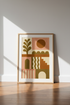 Abstract Geometric Sun Wall Art | Terracotta & Olive Boho Decor | Modern Desert Poster