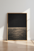 Abstract Desert Landscape Wall Art | Black & Gold Textured Poster | Modern Room Decor