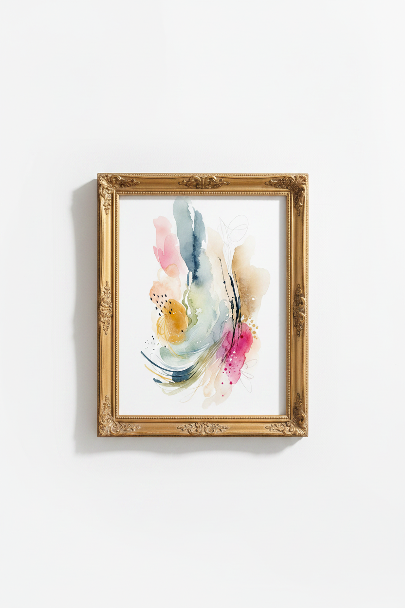 abstract wall art | Colorful watercolor vibes, Living Room Decor