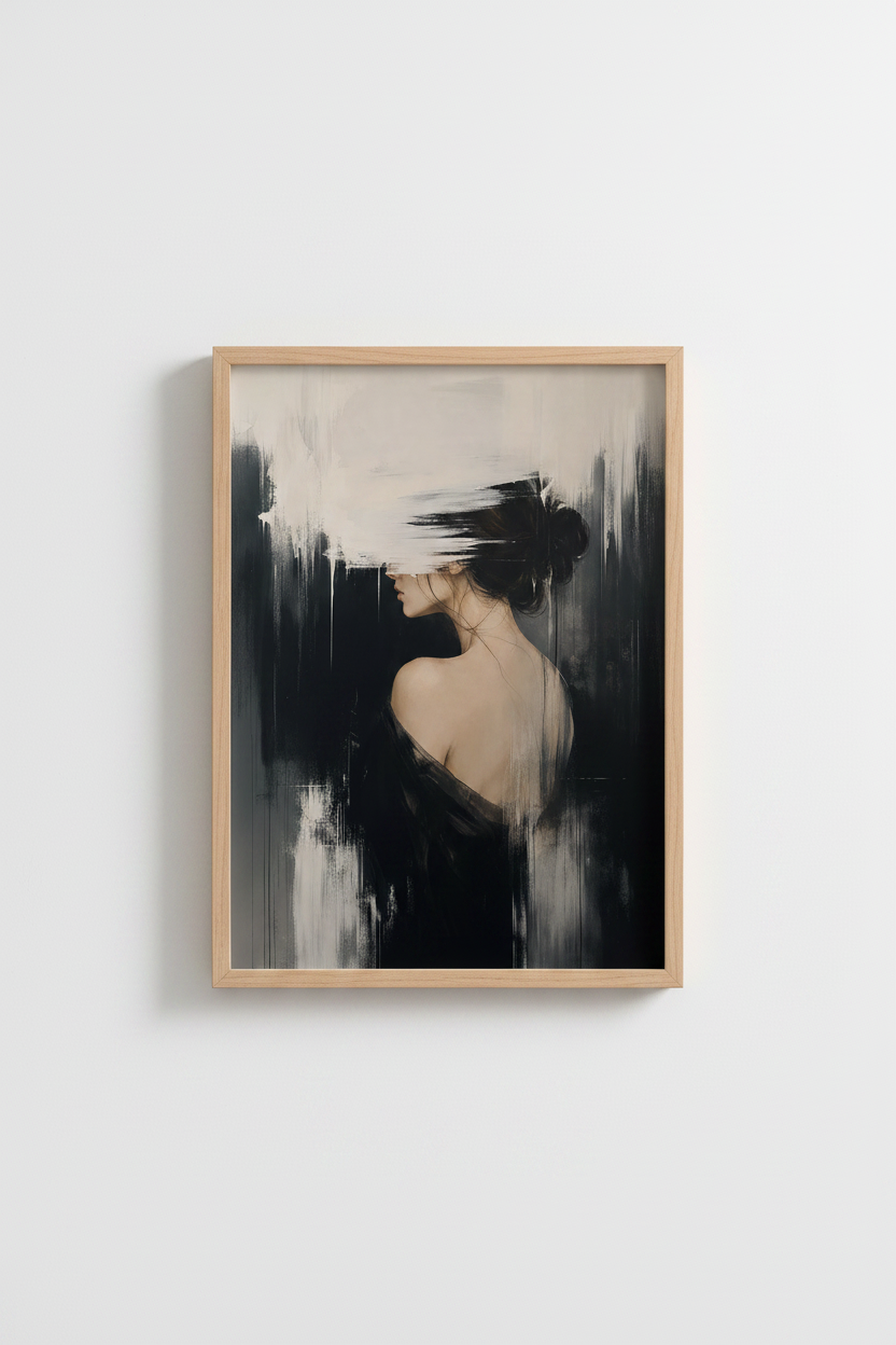 Abstract portrait Wall Art Print | Living Room Decor | Moody Poster