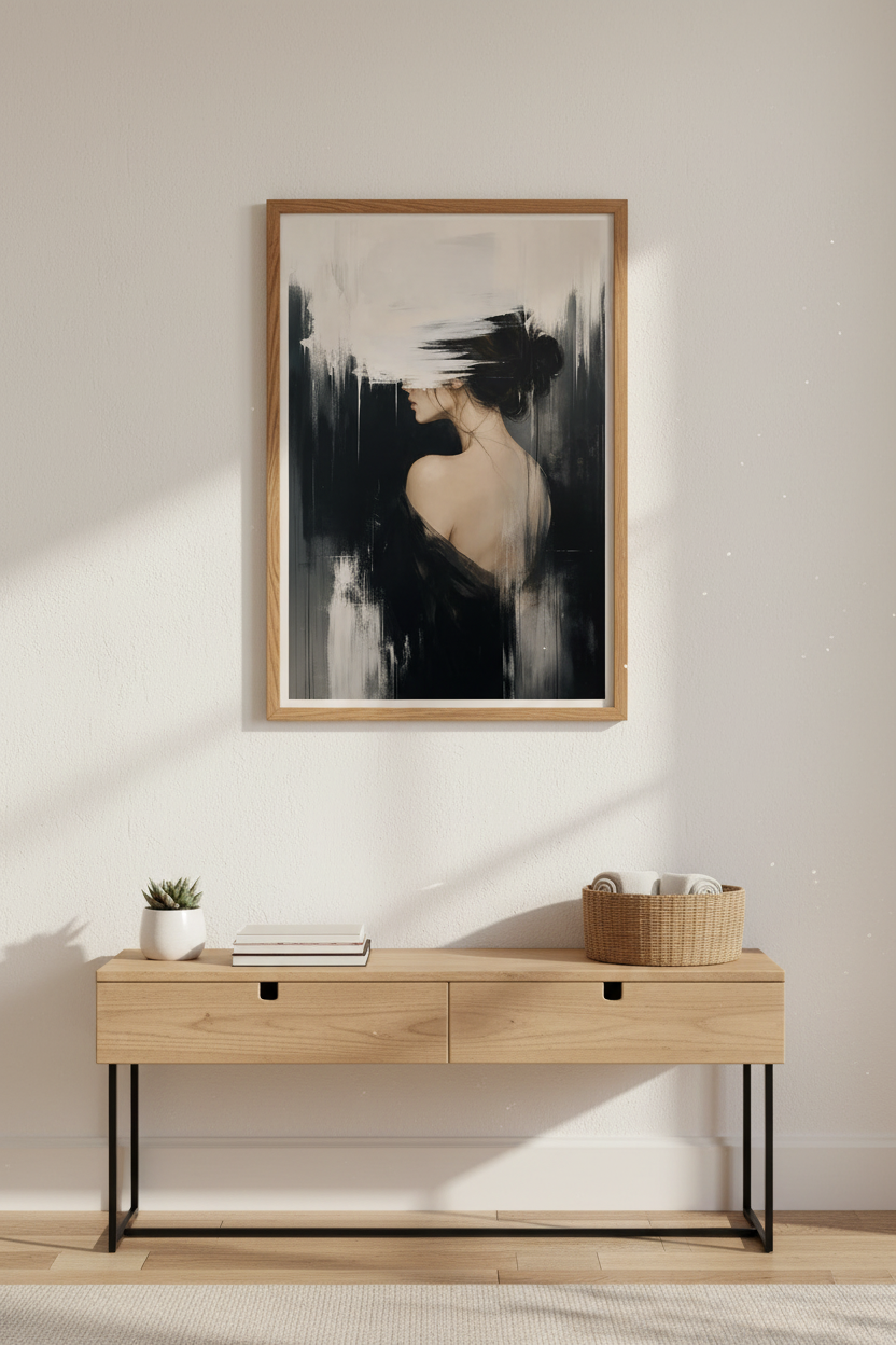 Abstract portrait Wall Art Print | Living Room Decor | Moody Poster