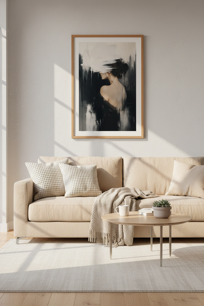Abstract portrait Wall Art Print | Living Room Decor | Moody Poster