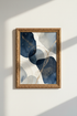 boho wall art print | navy gold abstract, modern living room decor