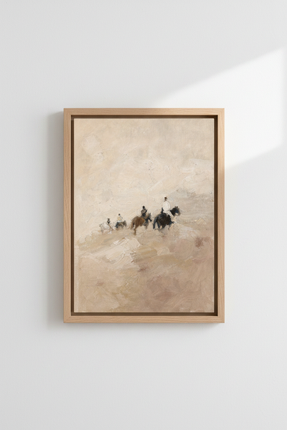 Desert Wall Art | Impressionist Sand Tones, Living Room Decor | Soft Ambient Poster