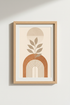 Minimalist Plant Wall Art Print | Living Room Decor | Warm Aesthetic Poster