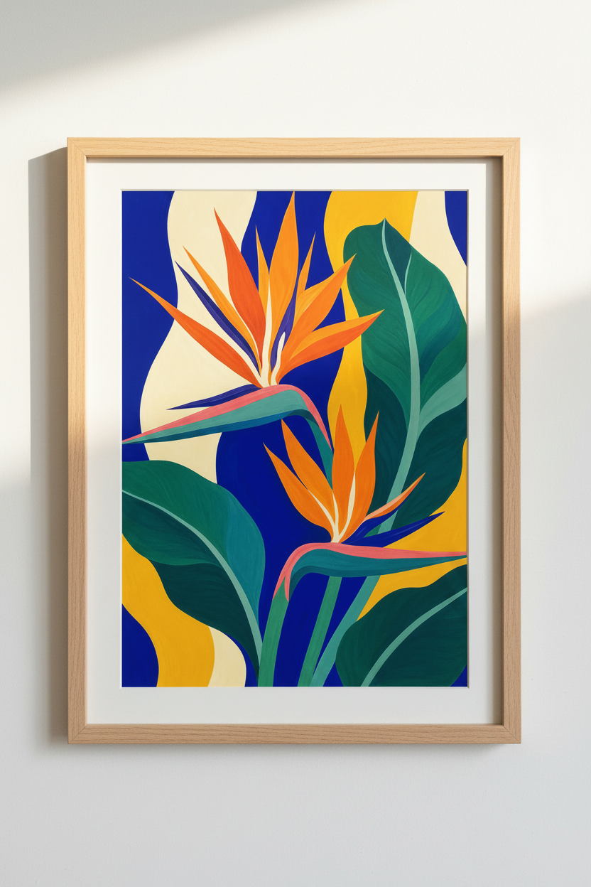 Abstract Tropical Wall Art Print | Living Room Decor | Vibrant Poster