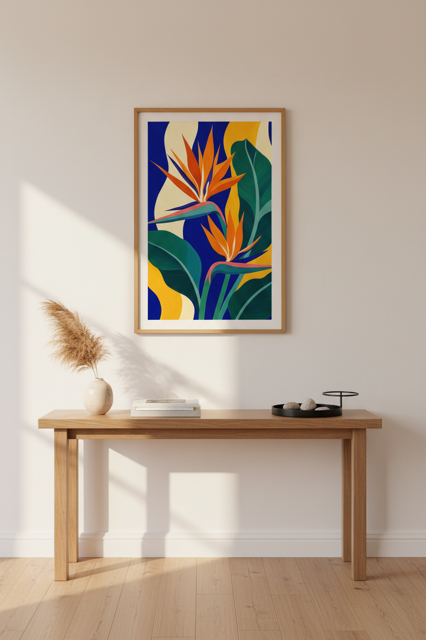 Abstract Tropical Wall Art Print | Living Room Decor | Vibrant Poster