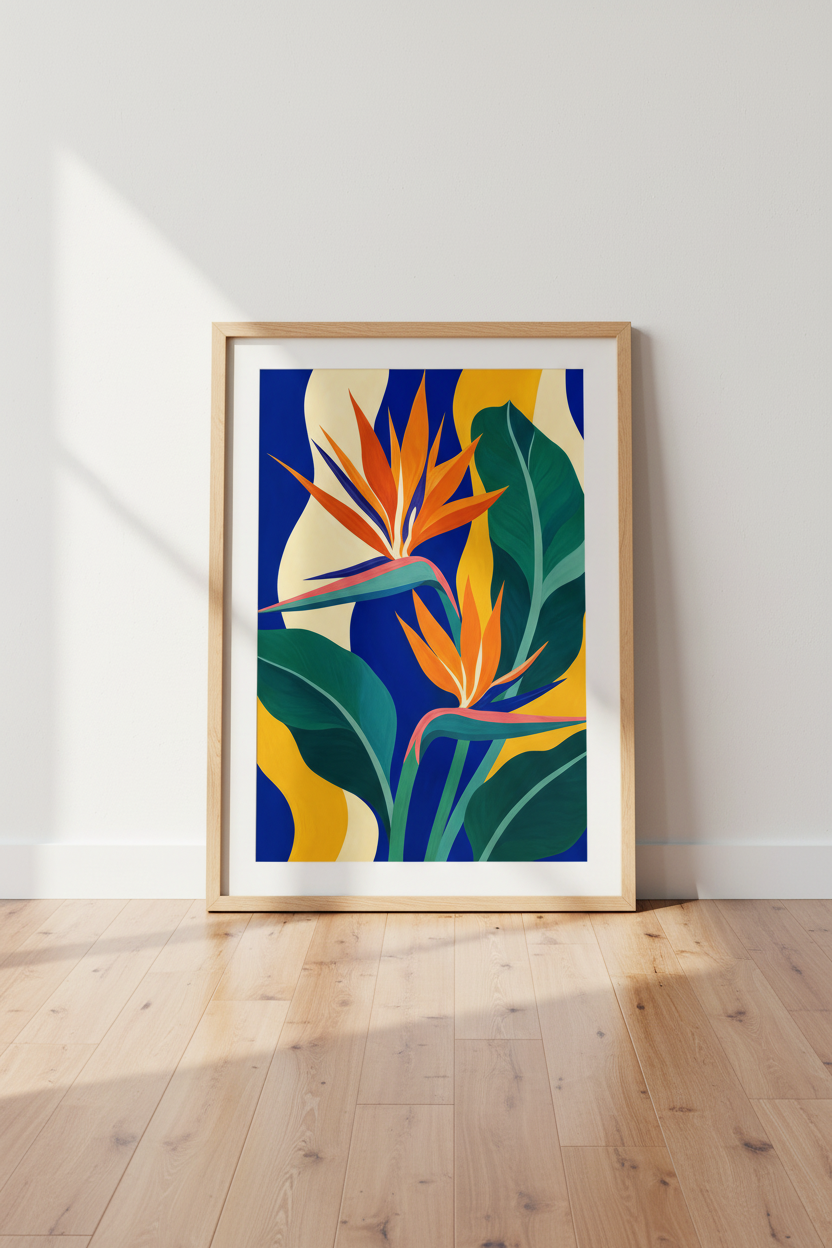 Abstract Tropical Wall Art Print | Living Room Decor | Vibrant Poster