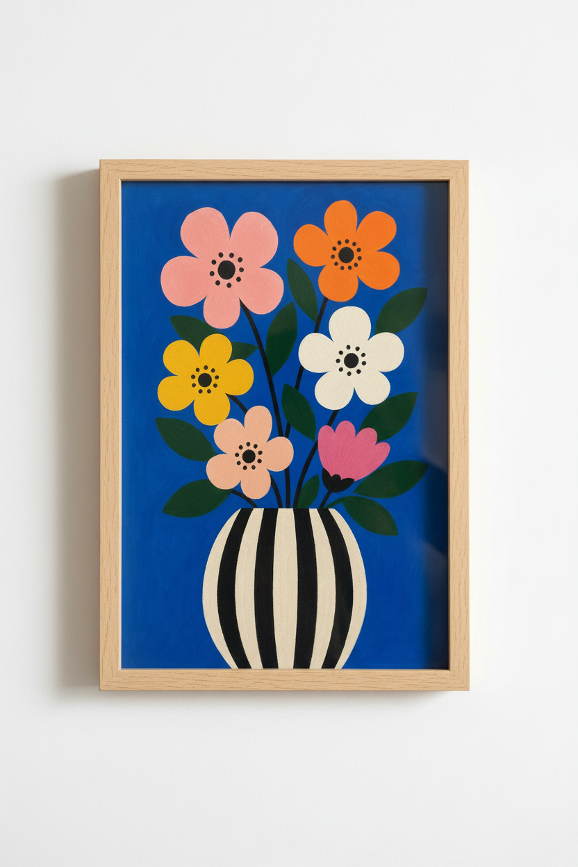 Bold floral wall art | Living Room Decor | Colorful Poster