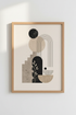 Mid Century Abstract Wall Art Print | Neutral Geometric Poster | Modern Home Decor