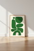 Abstract Organic Shapes Wall Art | Green Minimalist Decor, Modern Poster