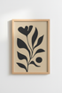 Minimalist Wall Art | Black Plant Silhouette, Living Room Poster