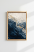 Navy Blue Gold Abstract Art | Modern Indigo & Gold Poster, Living Room Wall Decor
