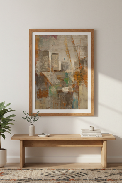 Abstract Wall Art | Earthy Tones, Living Room Decor | Minimalist Poster