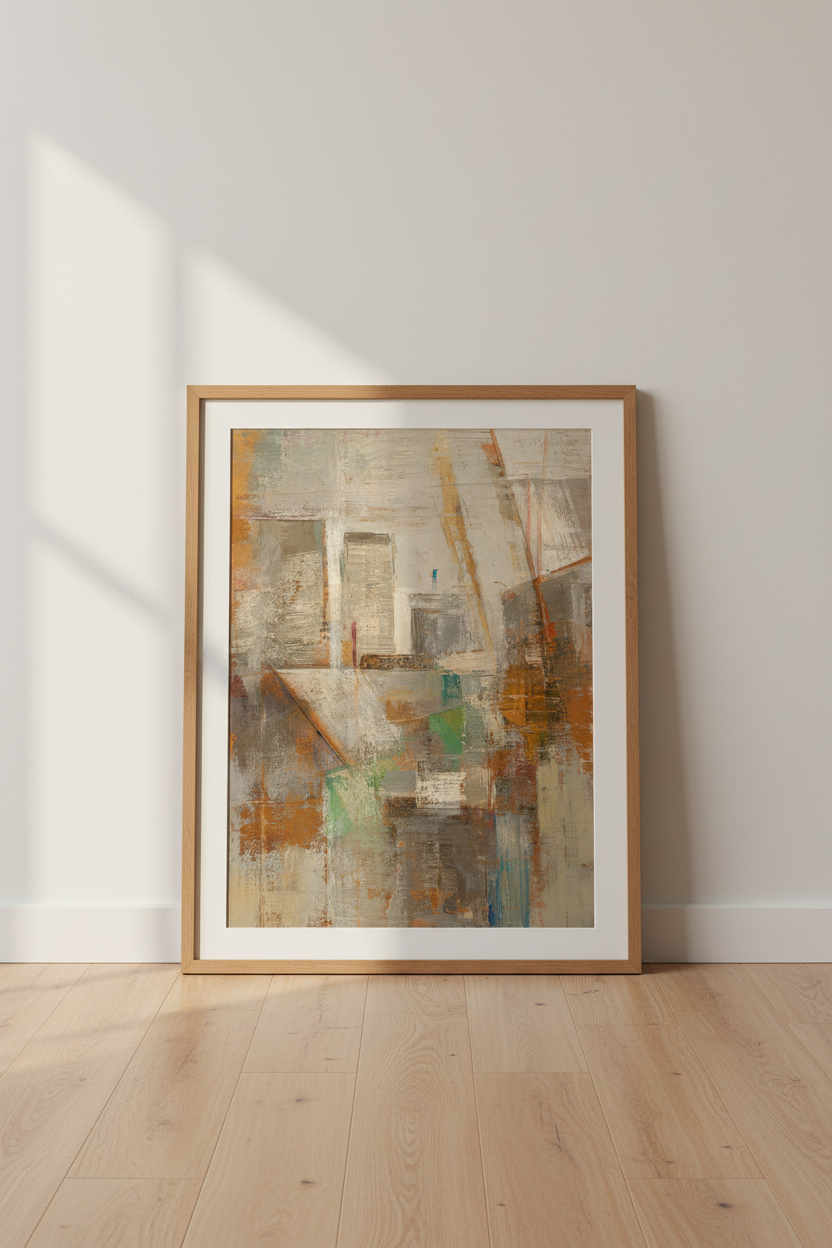 Abstract Wall Art | Earthy Tones, Living Room Decor | Minimalist Poster