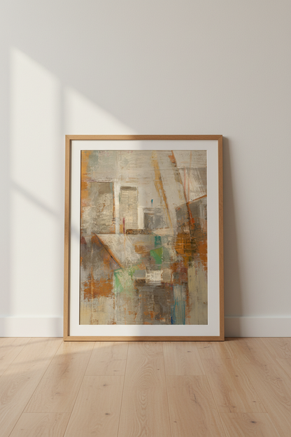 Abstract Wall Art | Earthy Tones, Living Room Decor | Minimalist Poster