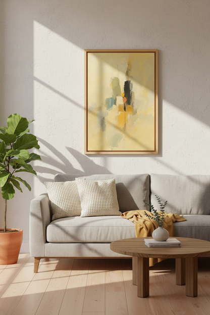 Abstract Wall Art | warm neutrals, beige tones, living room decor