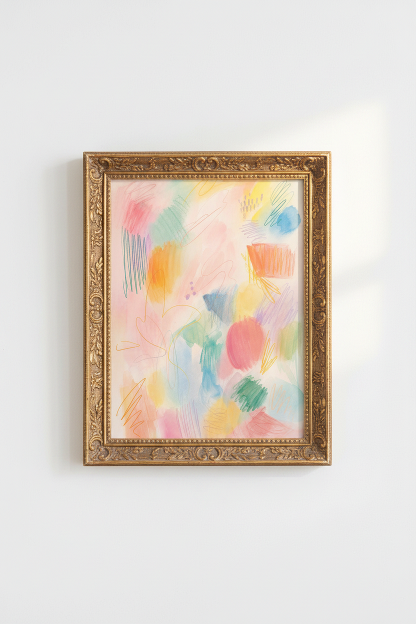 Pastel Abstract Wall Art Print | Living Room Decor | Dreamy Poster