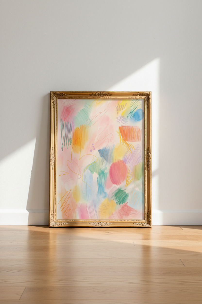 Pastel Abstract Wall Art Print | Living Room Decor | Dreamy Poster
