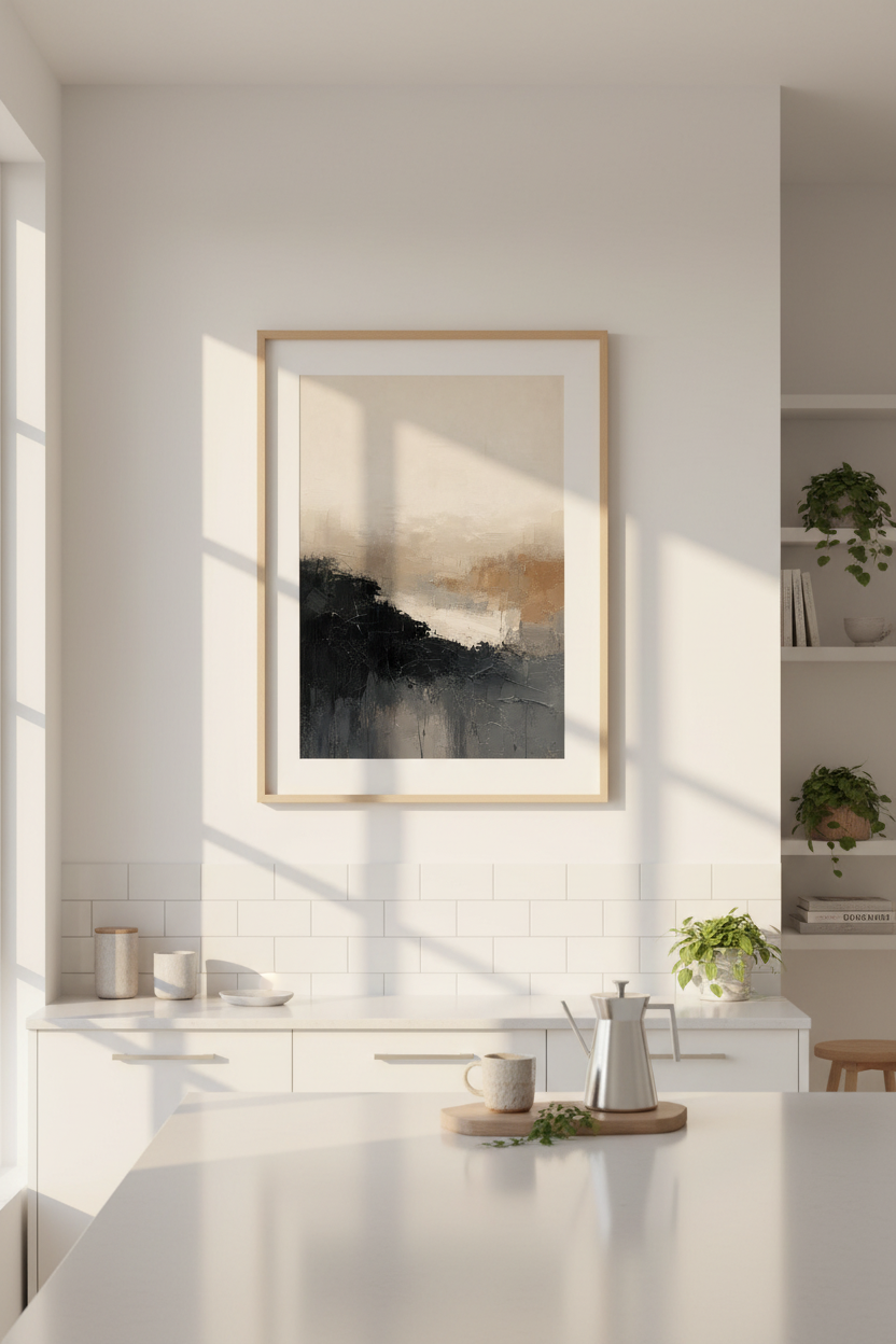 Neutral Abstract Wall Art Print | Modern Textured Poster, Earth Tone Decor