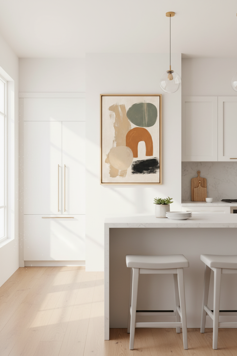 Earthy Abstract Wall Art Print | Modern Neutral Terracotta &amp; Sage, Minimalist Poster