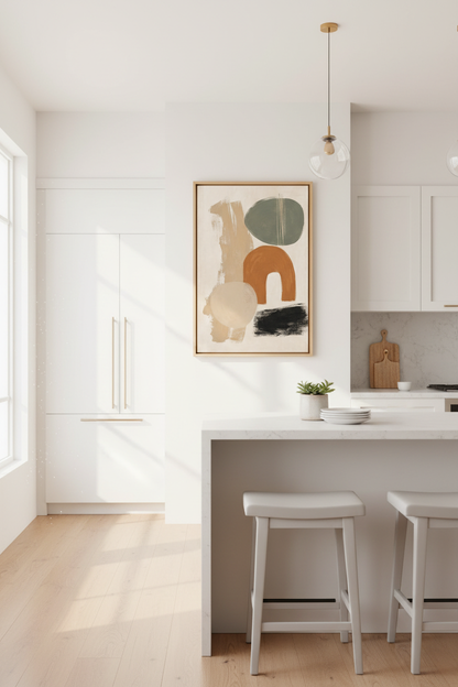 Earthy Abstract Wall Art Print | Modern Neutral Terracotta &amp; Sage, Minimalist Poster
