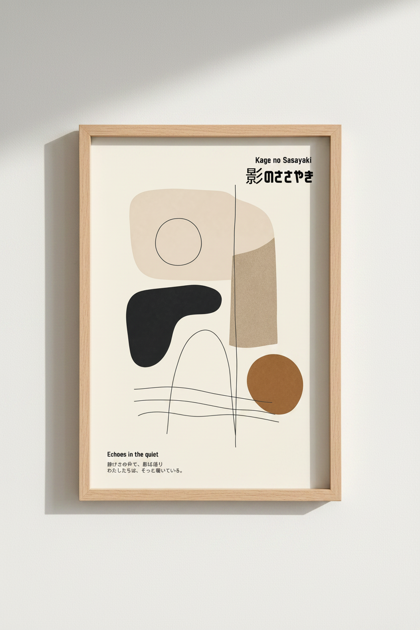 Japandi Abstract Print | Zen Neutral Wall Art, Minimalist Japanese Poster Decor