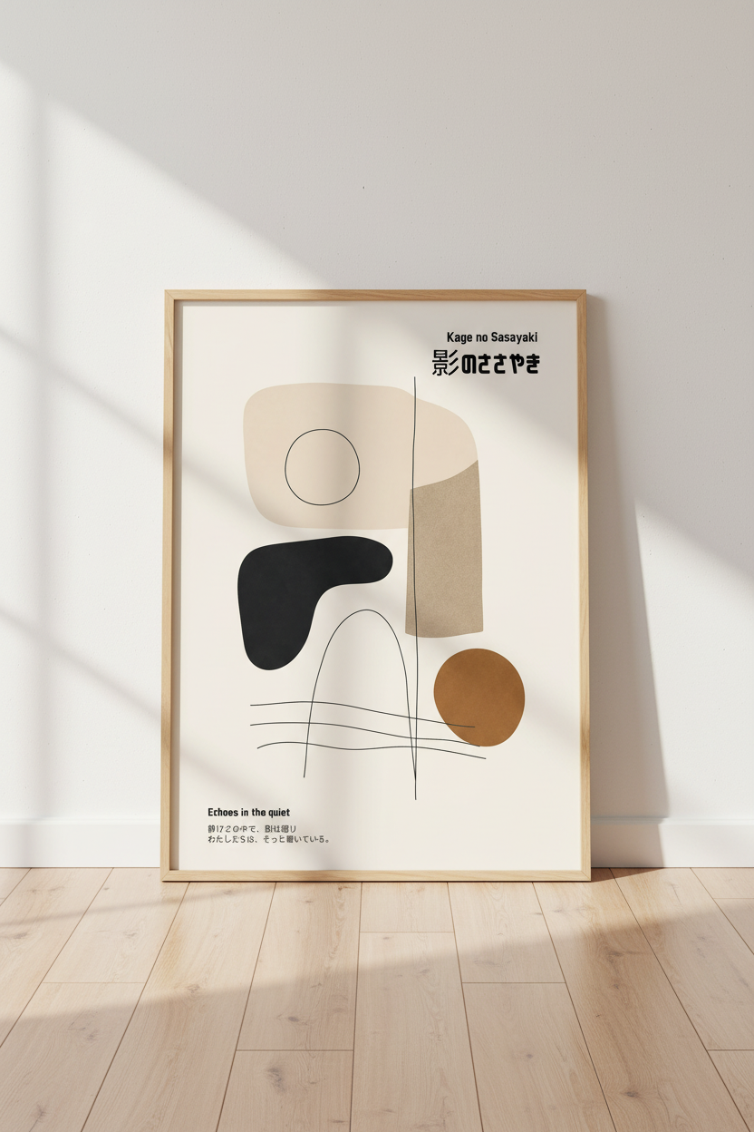 Japandi Abstract Print | Zen Neutral Wall Art, Minimalist Japanese Poster Decor