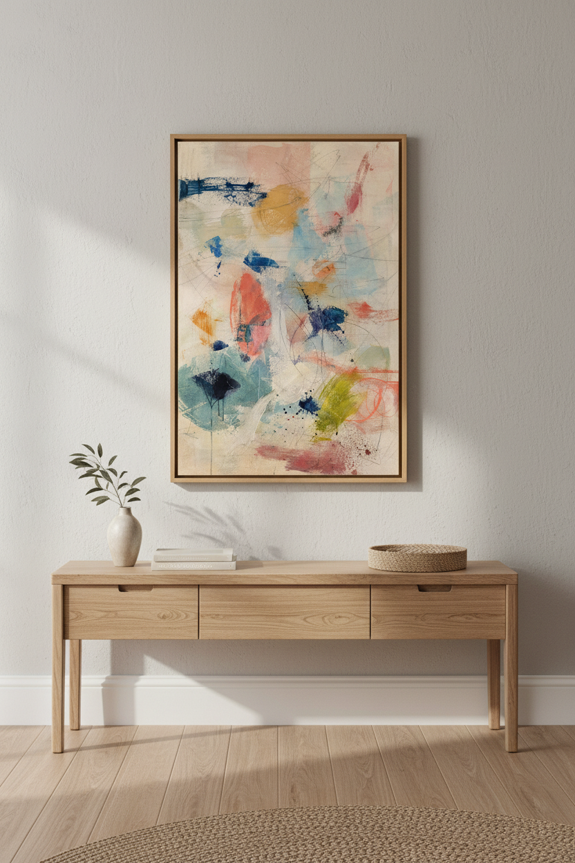 Abstract wall art | Colorful shapes, modern living room decor | Vibrant poster