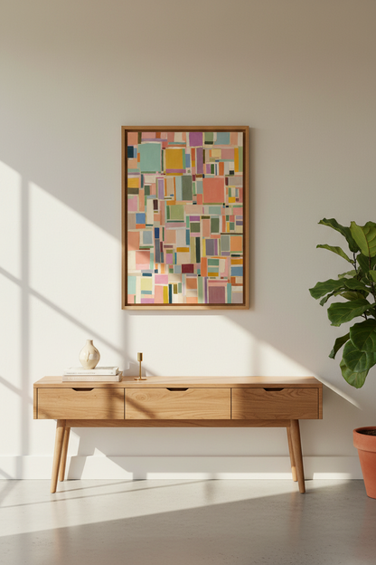 Abstract Color Block Wall Art Print | Living Room Decor | Pastel Poster