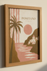 Positano Italy Travel Poster | Minimalist Abstract Coastal Art, Boho Living Room Print