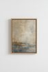 Abstract Landscape Wall Art | Beige & Blue Textured Print | Modern Minimalist Decor