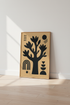 Abstract Tree Wall Art | Minimalist Black & Beige Decor | Boho Modern Poster