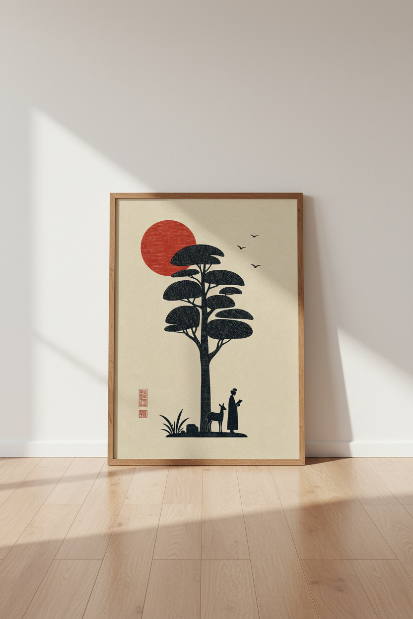 Abstract Tree Wall Art Print | Dorm Decor | Vintage Poster