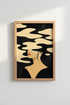 Abstract Portrait | Minimal Beige-Black Palette, Living Room Decor | Modern Poster