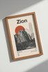 Zion National Park Wall Art | Modern Mountain Poster, Utah Travel Decor